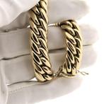 Brede gouden gourmetschakel armband (Schakelarmband), Ophalen of Verzenden, Gebruikt, Overige kleuren, Goud