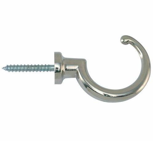 Schroefhaak Borst 42mm glans nikkel, Huis en Inrichting, Woonaccessoires | Kapstokken, Nieuw, Ophalen of Verzenden