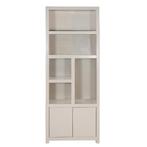 Wandkast Mangohout Evan Crème 80 (5 Open Vakken, 2 Deuren), Verzenden, Nieuw