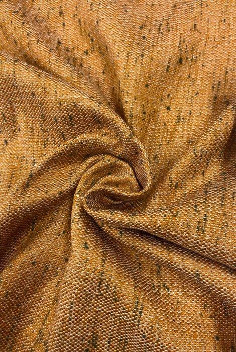 Prestigieuze geweven stof in mosterdgeel en flesgroen op een, Antiek en Kunst, Antiek | Kleden en Textiel