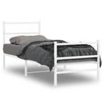 vidaXL Bedframe met hoofd- en voeteneinde metaal wit 80x200, Eenpersoons, Verzenden, Wit, Nieuw