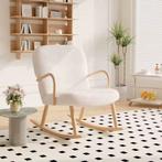 Lounge Stoel beige/wit - Schommelstoel van Teddystof Poef, Verzenden, Ergonomisch, Nieuw