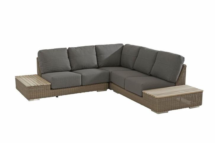 4 Seasons Outdoor Kingston hoekbank pure met teak eilanden, Tuin en Terras, Tuinsets en Loungesets, Ophalen of Verzenden