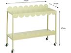 Mica Decorations Steffano Plantentafel op Wielen - L79 x B28, Huis en Inrichting, Woonaccessoires | Overige, Verzenden, Nieuw