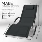 Ligbed - Ligstoel - Zonnebed - Relaxstoel - Antraciet - Till, Verzenden, Zo goed als nieuw