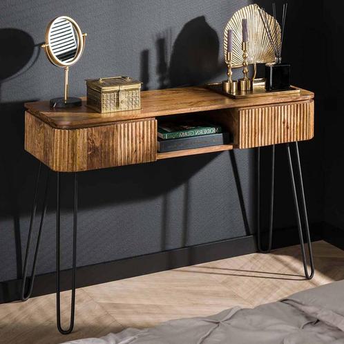 *WOONWINKEL* Houten Sidetable Met Ribbels, Huis en Inrichting, Tafels | Sidetables, Nieuw, Verzenden