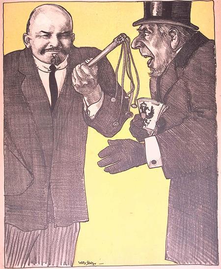 Spotprent Lenin weigert aflossing Nederlandse staatslenin..., Antiek en Kunst, Kunst | Litho's en Zeefdrukken, Verzenden