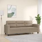 vidaXL Driezitsbank 180 cm microvezelstof taupe, Huis en Inrichting, Banken | Bankstellen, Verzenden, Stof, 200 tot 250 cm, Driepersoons