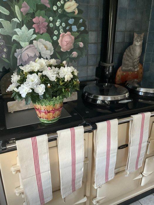 6 laat 19e-eeuwse linnen theedoeken - Textiel - 90 cm - 55, Antiek en Kunst, Antiek | Kleden en Textiel