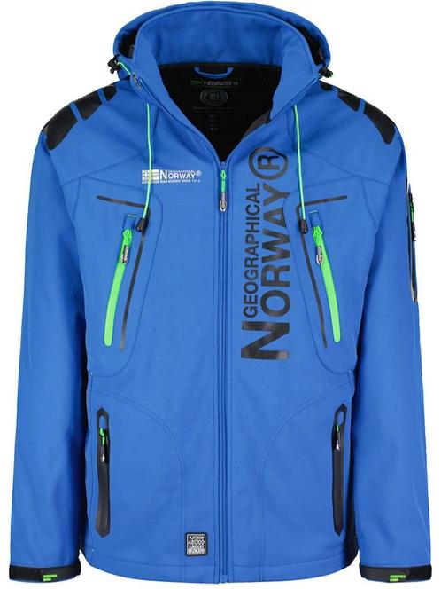 Geographical Norway Softshell Jas Heren Techno Blue Green, Kleding | Heren, Jassen | Zomer, Blauw, Nieuw, Verzenden