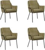 Set van 4 Cognac leren industriële design eetkamerstoelen -, Overige kleuren, Nieuw, Leer, Ophalen of Verzenden