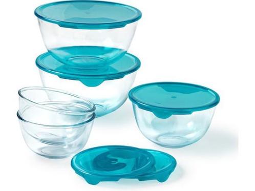 Veiling - Pyrex 5 mengkommen met deksel set, Huis en Inrichting, Keuken | Tupperware