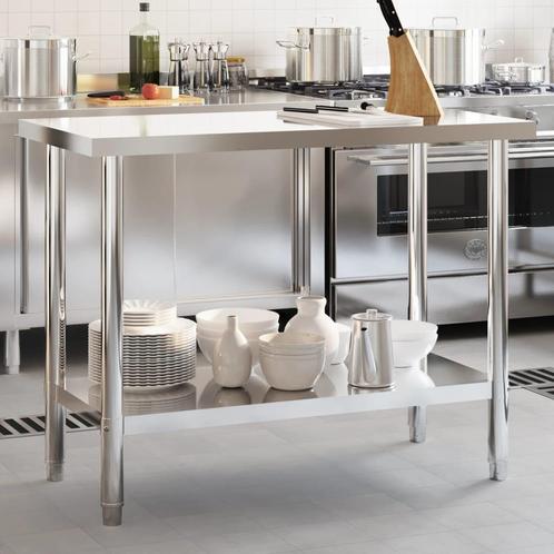 vidaXL Keukenwerktafel 110x55x85 cm roestvrij staal, Zakelijke goederen, Horeca | Overige, Verzenden