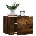 vidaXL Nachtkastje wandgemonteerd 45x30x35 cm gerookt, Verzenden, Nieuw, Hout