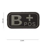 Patch Bloedgroep B positief, PVC met klittenband, Verzamelen