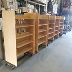 Set 5x dubbelzijdige houten stellingkast boekenkast schappen, Ophalen of Verzenden