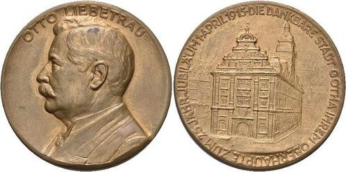 Bronzeguss-medaille 1915 Sachsen-gotha, Stadt, Postzegels en Munten, Penningen en Medailles, Verzenden