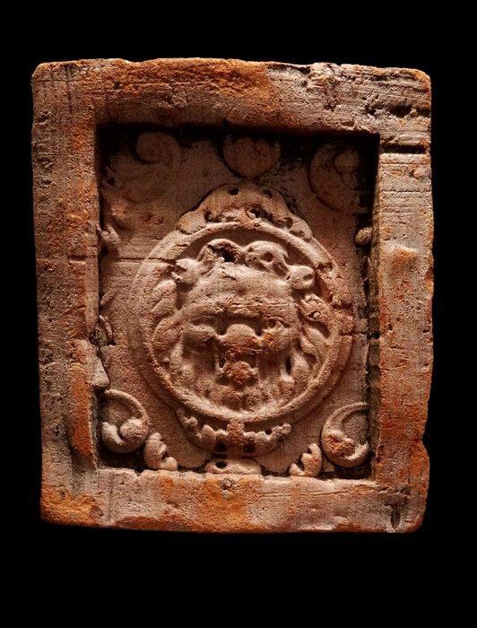 Post-middeleeuws - Zeldzame renaissance-tegel 16e/17e eeuw, Antiek en Kunst, Antiek | Overige Antiek