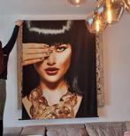 Wanddecoratie - XL Velvet Cleopatra 170x140cm Velvet, Antiek en Kunst