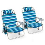 LIVSK Draagbare Strandstoel met Verstelbare Rugleuning - Lic, Caravans en Kamperen, Kampeermeubelen, Verzenden, Nieuw