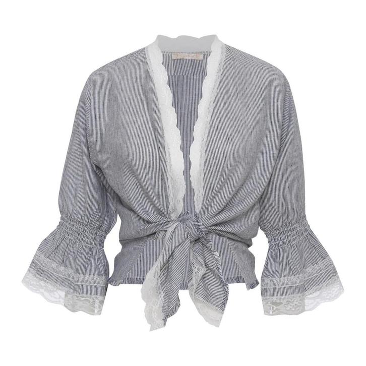 Gold Hawk • gestreepte linnen top • XS, Kleding | Dames, Tops, Wit, Nieuw, Maat 34 (XS) of kleiner, Verzenden