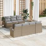 vidaXL Tuin Sofa Set 8 pcs Beige, Grijs 55 x 55 x 37 cm poly, Verzenden, Nieuw, Rotan