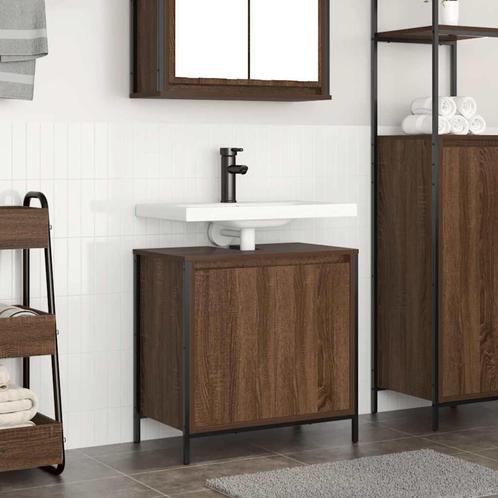 vidaXL Badkamerkast wastafelmeubel 60x34,5x60 cm bruin, Huis en Inrichting, Tafels | Kaptafels, Nieuw, Verzenden