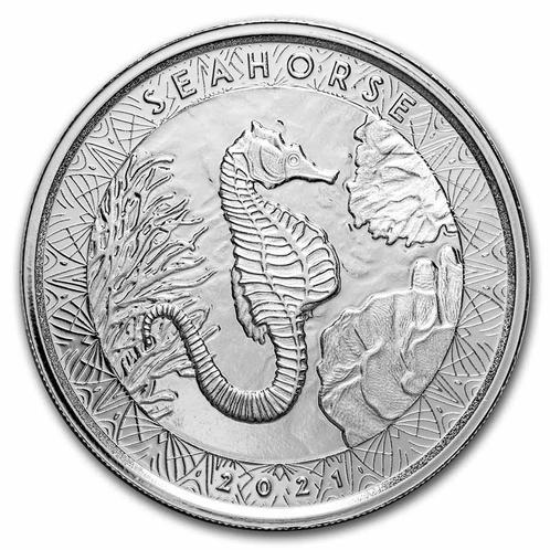 Samoan Seahorse - 1 oz 2021 (15.000 oplage), Postzegels en Munten, Munten | Oceanië, Losse munt, Zilver, Verzenden