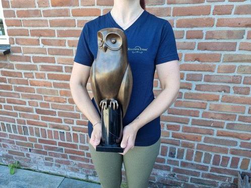 Beeld, XL Bronze Owl - 43 cm - Brons, Marmer, Antiek en Kunst, Curiosa en Brocante