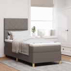 vidaXL Boxspring bed met matras met hoofdeinde Taupe 100 x, Huis en Inrichting, Slaapkamer | Bedden, Verzenden, Nieuw
