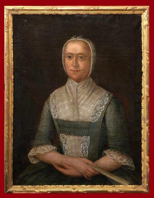 École Parisienne (XVIII) - Portrait de Dame à lÉventail, Antiek en Kunst, Kunst | Schilderijen | Klassiek