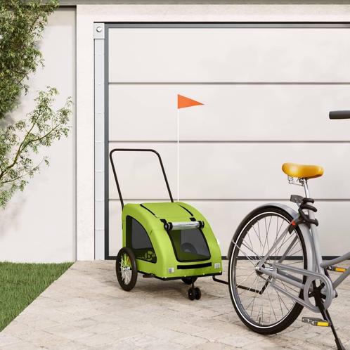 vidaXL Hondenfietstrailer oxford stof en ijzer groen, Dieren en Toebehoren, Overige Dieren-accessoires, Nieuw, Verzenden