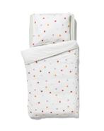 HEMA Peuter dekbedovertrek 120x150 zacht katoen stip wit, Verzenden, Nieuw, Wit