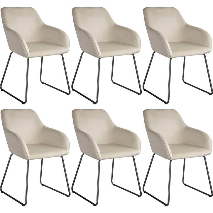 Eetkamerstoel Jeane, fluweellook, sledeonderstel - Fluweel c, Huis en Inrichting, Stoelen, Verzenden