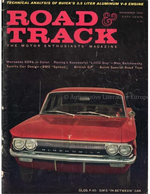 1960 ROAD AND TRACK MAGAZINE NOVEMBER ENGELS, Boeken, Auto's | Folders en Tijdschriften