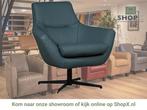 Leren draaifauteuil Wing - Toledo Whale (blauw/grijs), Huis en Inrichting, Fauteuils, Nieuw, Ophalen of Verzenden, 75 tot 100 cm