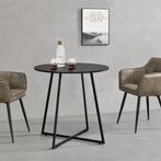 [en.casa] Eettafel Vaggeryd rond 78x80 cm zwart, Huis en Inrichting, Tafels | Eettafels, Verzenden, Nieuw