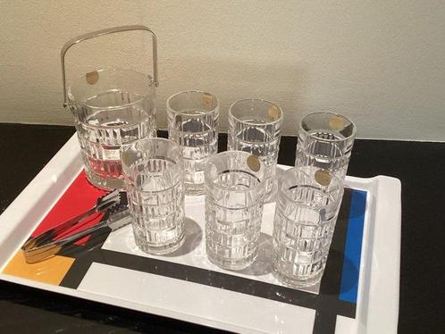 Drinkservies - Kristal, Staal - Whiskyset - Mondriaanstijl, Antiek en Kunst, Kunst | Designobjecten