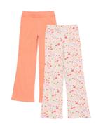 HEMA Kinderlegging rib flared bloemen - 2 stuks perzik, Verzenden, Nieuw