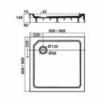 Fusion Douchebak Opbouw Vierkant 90X90X14 Cm, Ophalen of Verzenden, Nieuw