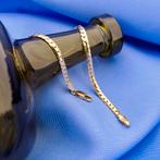 Gouden platte gourmetschakel armband | 18,5 cm (unisex), Sieraden, Tassen en Uiterlijk, Armbanden, Ophalen of Verzenden, Gebruikt