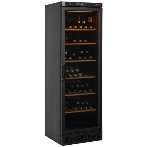 Geventileerde wijnkast vitrine, 380 liter, ZWART, Zakelijke goederen, Horeca | Keukenapparatuur, Koelen en Vriezen, Verzenden