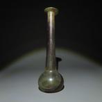 Oud-Romeins Glas Zalf. 1e - 3e eeuw n.Chr. 14,5 cm hoog. Ex
