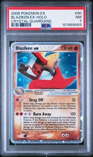 PSA 7 | Blaziken ex | ex Crystal Guardians | 90/100, Hobby en Vrije tijd, Verzamelkaartspellen | Pokémon, Ophalen of Verzenden