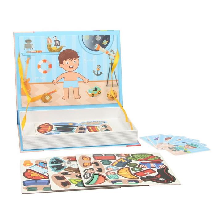 Magnetisch Boek - Outfits Jongen, 59dlg., Hobby en Vrije tijd, Gezelschapsspellen | Overige, Ophalen of Verzenden