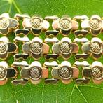 18 Krt. Gouden brede armband; Vintage floral | 19 cm, Ophalen of Verzenden, Gebruikt, Overige kleuren, Goud