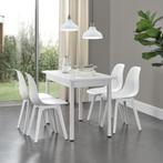 Eetkamerset eethoek Lendava 5-delig tafel met 4 stoelen wit, Huis en Inrichting, Verzenden, Nieuw