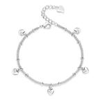 Armband hartjes - 925 Sterling zilver, Sieraden, Tassen en Uiterlijk, Armbanden, Verzenden, Nieuw, Met bedels of kralen, Zilver