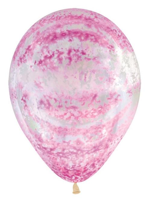 Ballonnen Graffiti Pink Crystal Clear 30cm 25st, Hobby en Vrije tijd, Feestartikelen, Nieuw, Verzenden