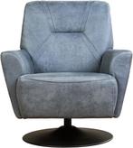 Direct meenemen | Blauwe leren design fauteuil | blauw leer, Huis en Inrichting, Fauteuils, Nieuw, Ophalen of Verzenden, 75 tot 100 cm